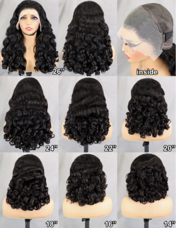15A Super Double Drawn - Glueless 13x4 Lace Frontal Wig  (300% Density) Bouncy Loose